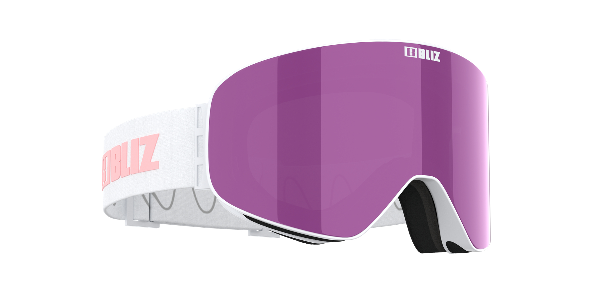 Bliz Flow Ski Goggles Hvite Brune Rosa | WDML76859