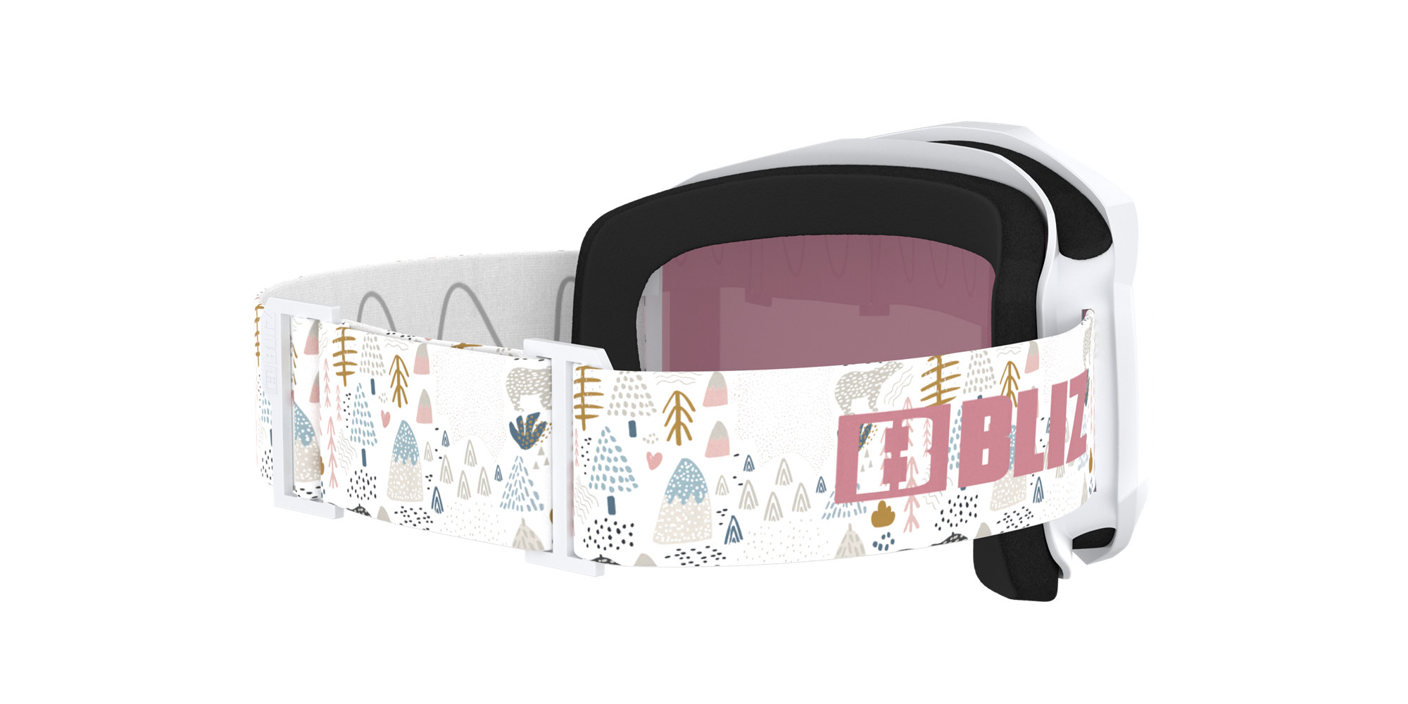 Bliz Liner Jr Ski Goggles Hvite Rosa | UFGH07453