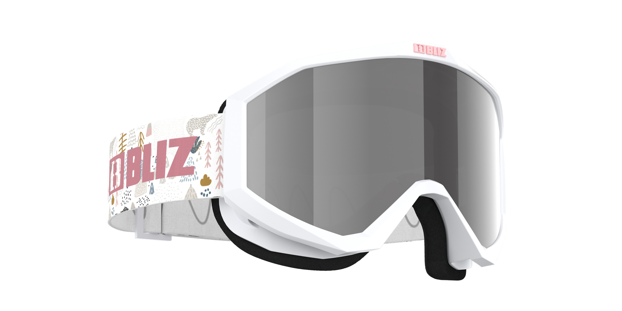 Bliz Liner Jr Ski Goggles Hvite Rosa | UFGH07453