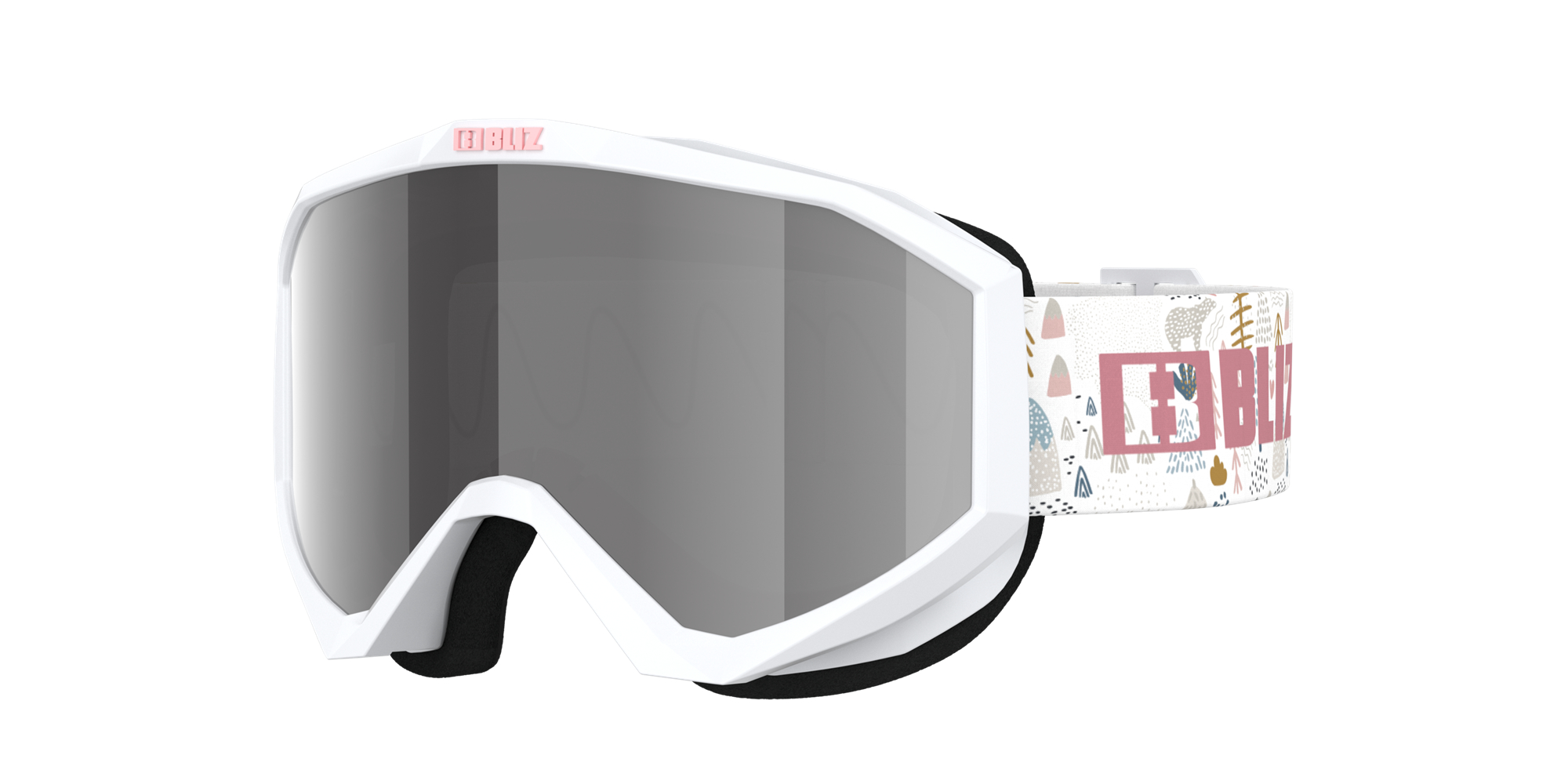 Bliz Liner Jr Ski Goggles Hvite Rosa | UFGH07453